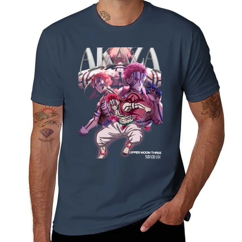 Anime Bootleg tee Akaza T-Shirt graphic t shirt vintage vintage clothes Men's t-shirts