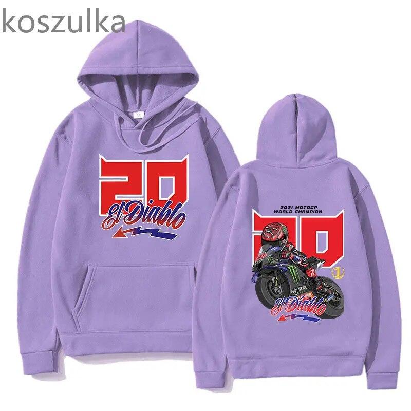 Fabio Quartararo 20 толстовка с принтом мотоциклов для унисекс всесезонный свободный теплый парный пуловер большого размера для женщин многоцветный уличный пуловер