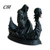 Faceless Grim Reaper Statue 3D Printed Gothic Skull Boat Figurine, Small Desktop Ornament Halloween Decoration for Party Decoration, Dark Horror Theme