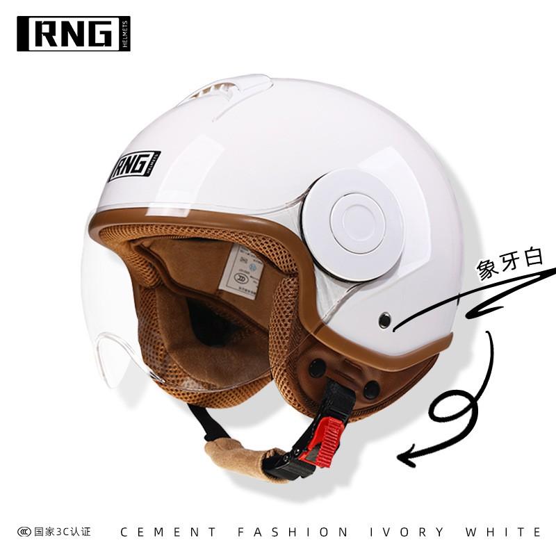 Retro 3/4 Motorcycle Helmet Men Women ABS Full Face Open Scooter With Clear Tinted Mirror Lens