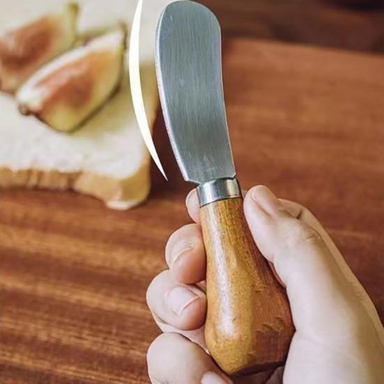 Вертикальный нож для масла с ручкой из массива дерева, нержавеющая сталь, шпатель для сыра для тостов, джема, нескользящий инструмент для намазывания арахисового масла