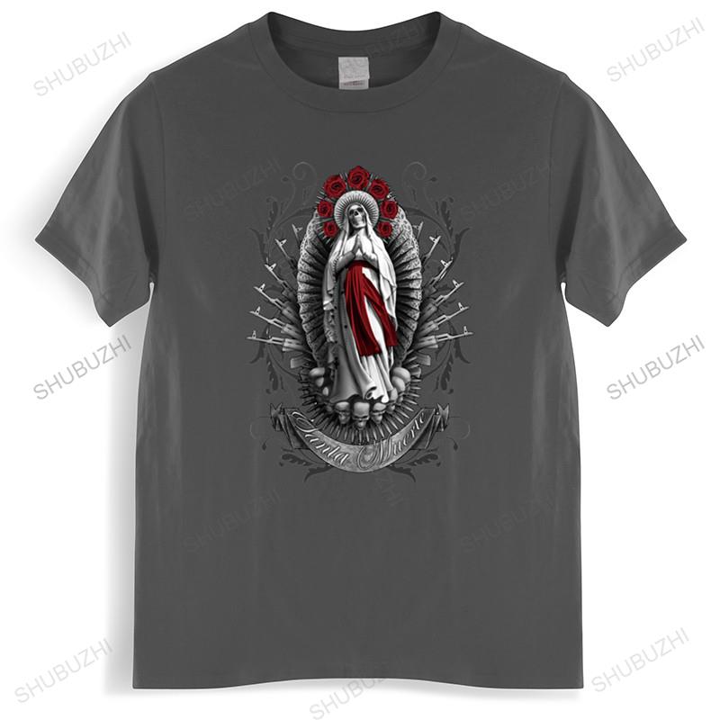 Хлопковая футболка унисекс, топы с круглым вырезом, унисекс, футболка Santa Muerte, футболка Lady of Holy Death, футболка с мексиканским черепом, футболка унисекс, евро размер