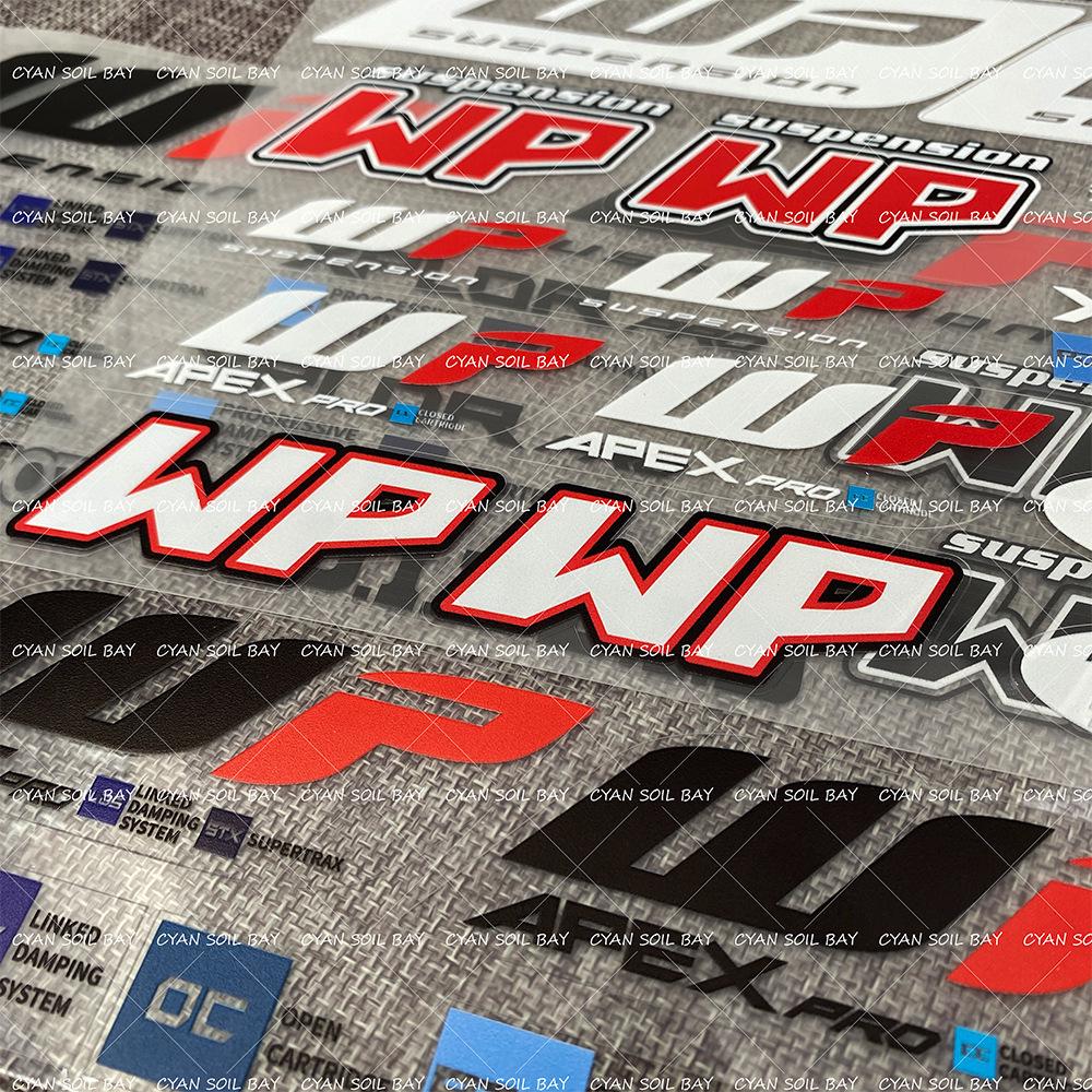 WP 3D Рельефная УФ Наклейка Декаль для Амортизаторов Мотоцикла