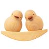 Funny Duck Gift Mini Duck Desktops Decorations 2Pcs Wood Ornament Set Couple Small Statue Decorations
