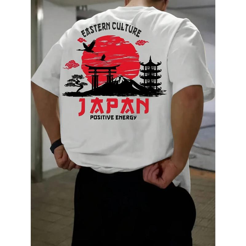 Men Women T-Shirt Eastern Culture Fuji & Torii Gate Graphic Tee Traditional Japanese Streetwear Casual Cotton Tops