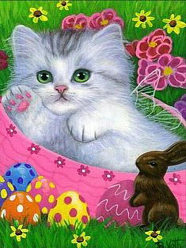 DIY Алмазная картина Животные Вышивка крестом Ремесло Полный круглый дрель Кошка Мозаика Алмазная вышивка Домашний Декор Подарок