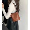 Genuine Leather Niche Vegetable Tanned Cow Leather Crossbody Bucket Bag Women's Premium Retro Tote Bag Shoulder Bag for Women