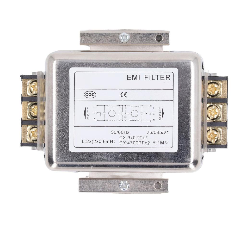 EMI Filter Anti Interference Noise Signal Filtration 35mm Rail Installation Single Phase Power