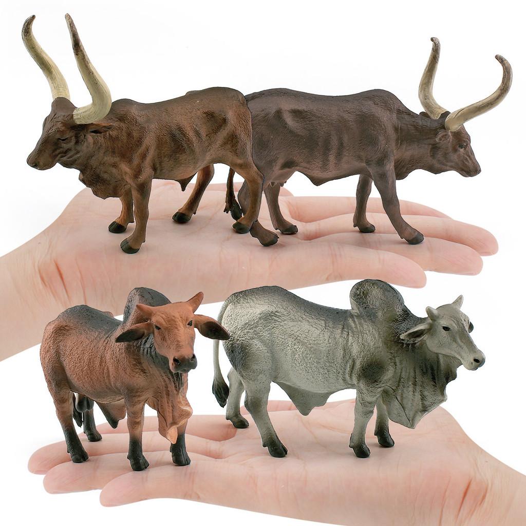 Texas Longhorn Cattle Pvc Model Collectible Animal Decor For Farmhouse Display