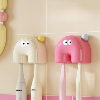 Очаровательный Мультяшный Держатель для Зубных Щёток с Крышкой Настенный Без Сверления Идеален для Ванных Комнат Креативный Органайзер для Зубных Щёток для Детей