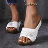 Модные летние сандалии женские туфли нескользящая обувь для ходьбы обувь слипоны женские сандалии на танкетке праздничные тапочки женская обувь