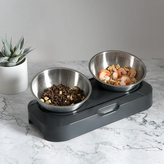 Миски для кошачьей еды с регулируемой высотой, антирвотная нержавеющая сталь для кошек и собак, способствует формированию здоровых привычек питания
