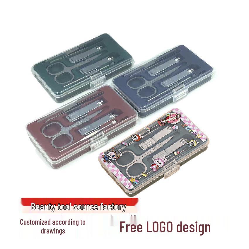 7-Piece Manicure Set: Nail Clippers, Scissors, Ear Pick & Tools in Portable Transparent Box