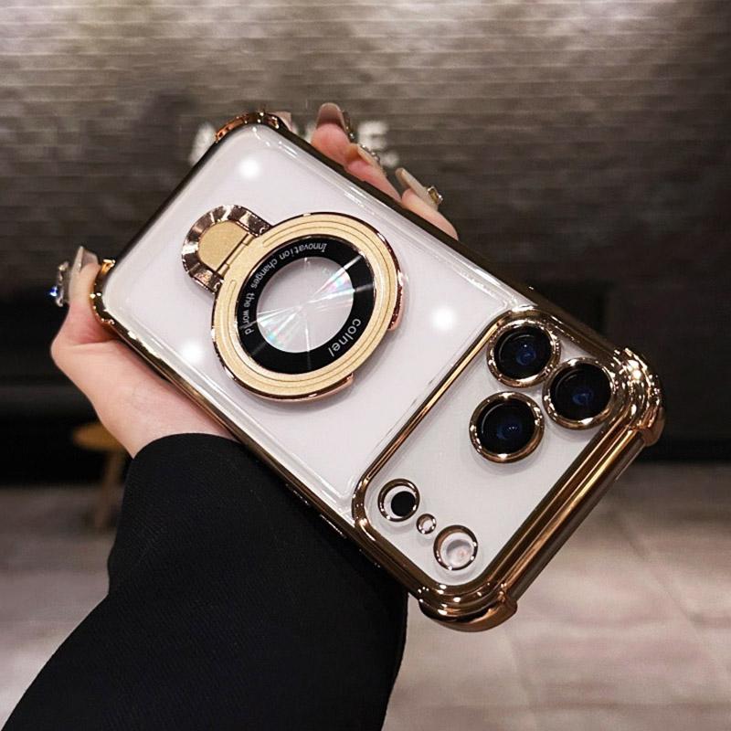 Прозрачный магнитный чехол-подставка для Xiaomi Redmi 15 15C 14C 13X 13C POCO C85 C75 C65 X7 F7 Note 14 Pro Противоударный чехол