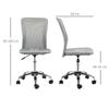 Office Chair, Armless Desk Chair, Adjustable Computer Swivel Chair with Rolling Wheels and Mesh Back for Home Work Study, Grey