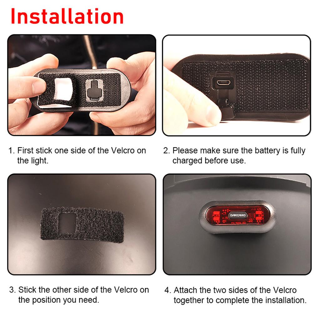 Предупреждающий свет для мотоцикла, светодиодный умный фонарь для шлема, ночной сигнал безопасности для велосипедистов, универсальный задний фонарь для велосипедного шлема, аксессуары