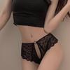 Женские кружевные трусики, ажурные трусики, стринги, женские сексуальные трусики с перекрестным ремешком, прозрачное нижнее белье с бантом