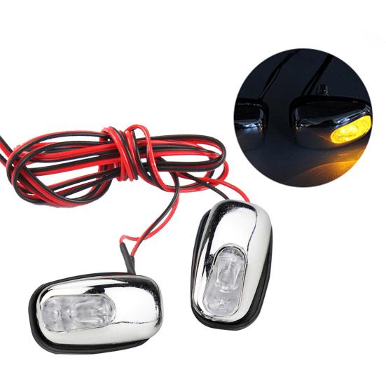 1 Pair Auto Windshield Windscreen LED Light Spray Jet Nozzle Wiper Washer Lamp