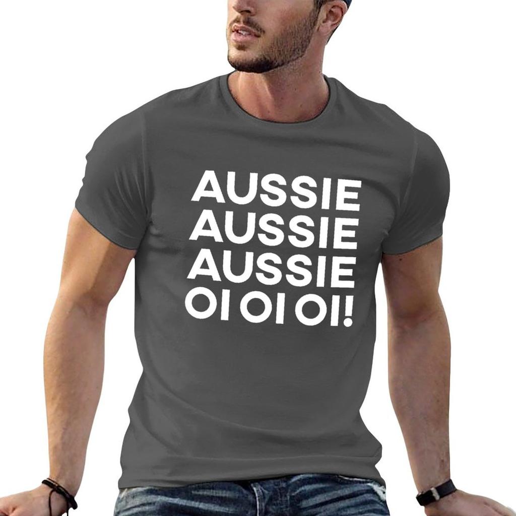 Aussie Aussie Aussie Oi Oi Oi Tshirt Plus Size Solid Color Tshirt