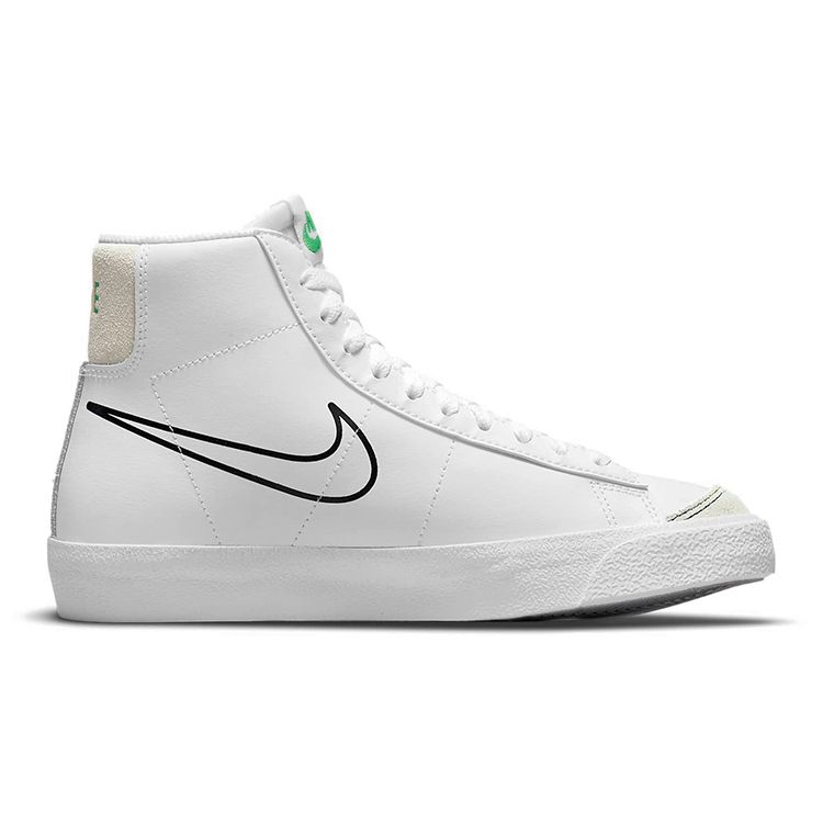 Nike Blazer Mid '77 GS Swoosh Pack Белый Алюминий Черный Светло-Зеленый Искра DM9475-100