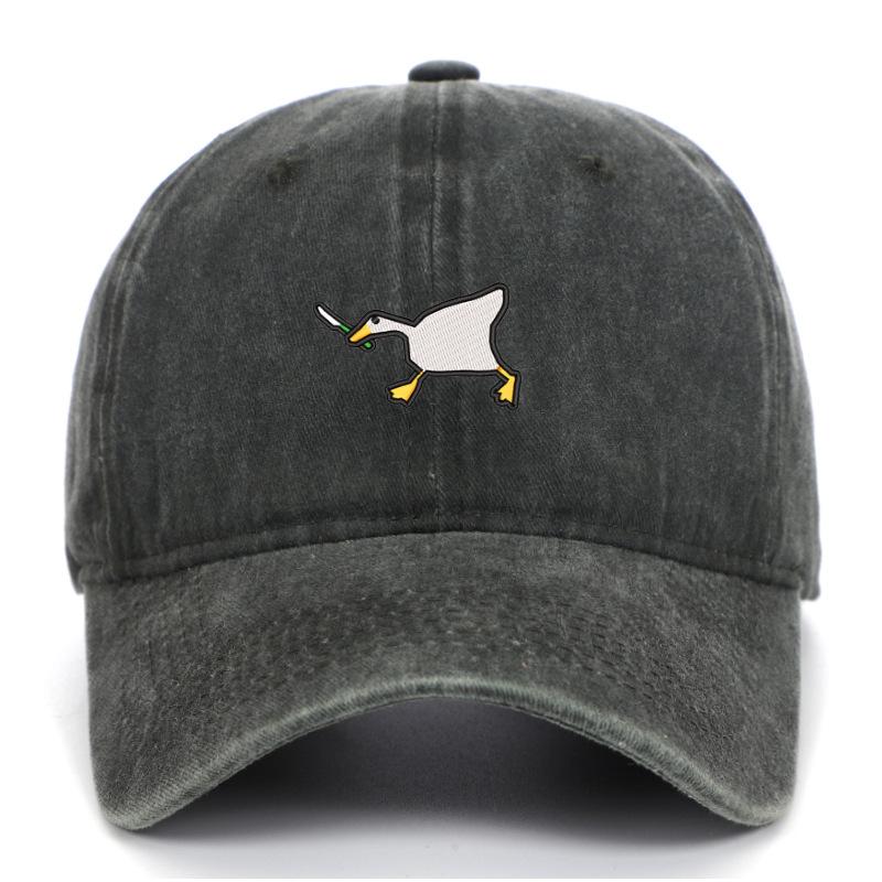 Embroidered Baseball Cap With Goose Pattern For Uninsex Casual And Fashionable City Style Duckbill Cap