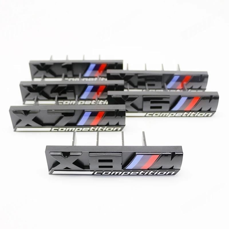 drswk4 3D ABS Car Front Grille Badge Emblem For BMW M XM2 XM3 XM4 X5M XM6 M7 F48 G01 E84 E83 F39 F10 F30 G11 Auto Exterior Accessories