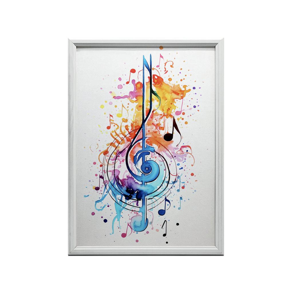 Colorful Treble Clef Colorful Treble Clef, 70X100 Cm, Gold Aluminum Frame, 230 Gsm Matte Paper