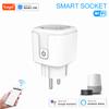 Tuya Smart Plug, Smart Home WiFi/ZigBeeOutlet, Siri Voice Control, Remote Control with Timer Function,16A(EU Plug)
