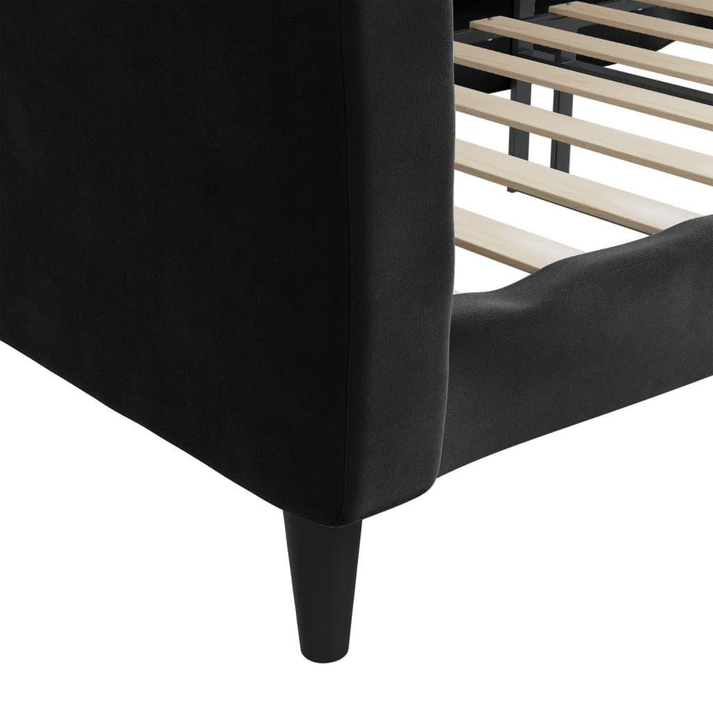 Daybed Black 80x200 cm Velvet