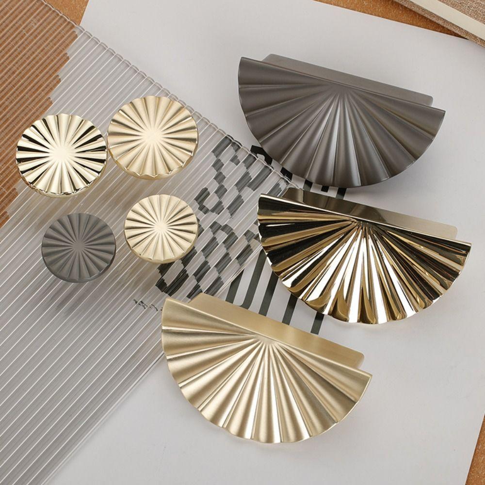 Zinc Zinc Zinc Alloy Semi-circular Handle Fan-shaped Dresser Knobs Cabinet Door Pulls Home Decor