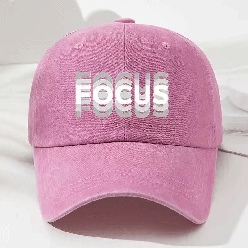 Кепка с принтом Focus, стираный хлопок, регулируемая, классический стиль, бейсболка, спортивная кепка-утка для мужчин и женщин