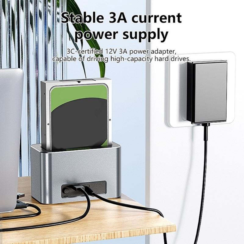 Корпус-бокс для жесткого диска 3,5/2,5 дюйма с интерфейсами USB 3.0, поддержка до 20 ТБ, алюминиевый адаптер-корпус для SSD