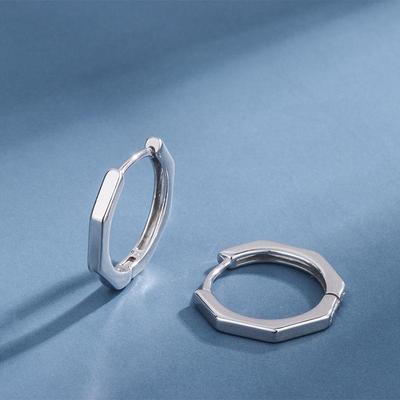 Серьги-гвоздики из стерлингового серебра S925, геометрические восьмиугольные, осенняя коллекция 2022 года, для женщин - Модные и универсальные аксессуары