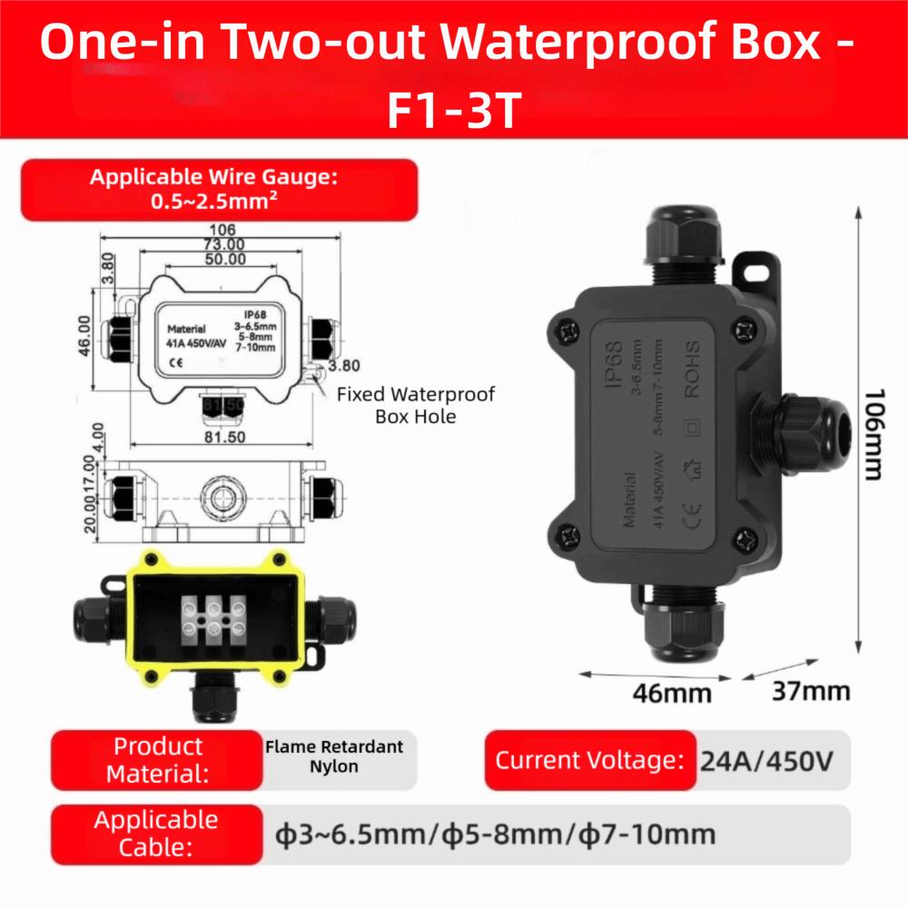 IP68 Rated Outdoor Waterproof Junction Box PC Plastic IP68 Waterproof Junction Box Outdoor Use