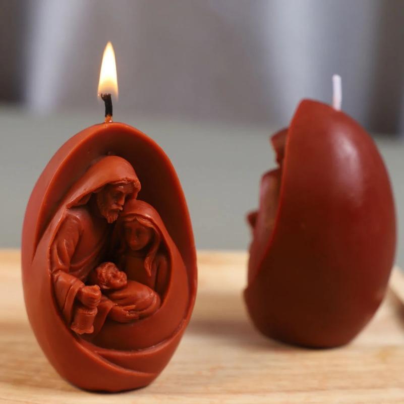 Иисус Семья Силиконовая форма для свечи 3D статуя Иисуса Гипсовая смола поделки Литейная форма Мыло ручной работы цемент художественные инструменты для изготовления
