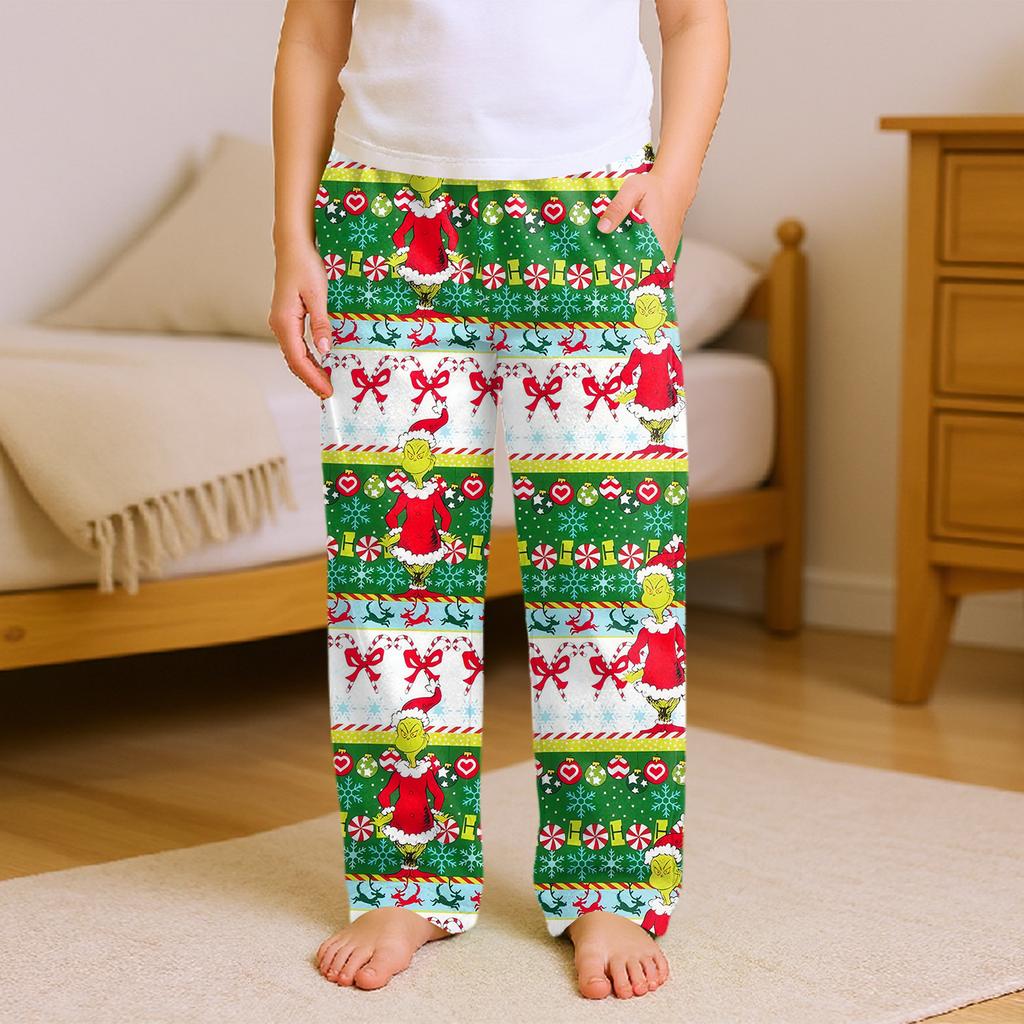 Fashionable Children's Versatile Print Pocket Casual Pants