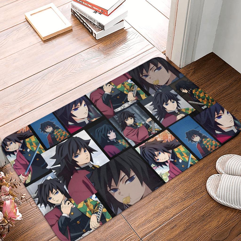 Demon Slayer Doormat Mat Anti-Slip Anime Giyu Tomioka Kitchen Bathroom Living Room Rug Carpet 40*60cm