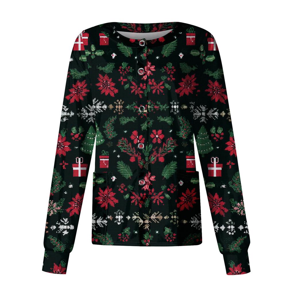 Women's Casual Long Sleeve Single Breasted Printed Dry-nurse Top