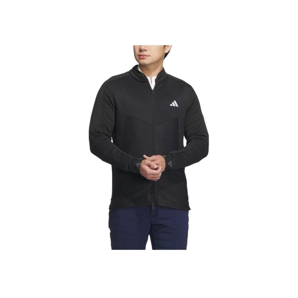 Adidas Теплая мужская куртка с длинным рукавом и воротником-молнией, черный цвет HY0952