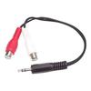 Câble Adaptateur Audio Mini-Jack 3,5mm Vers 2x RCA - 15 Cm - Noir - Garantie À Vie