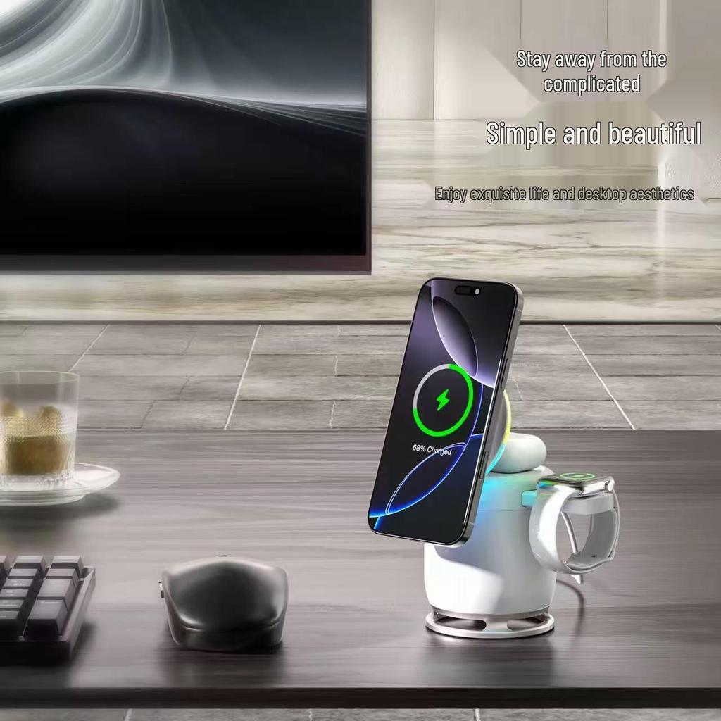 Многофункциональная Bluetooth-колонка и складное 5-в-1 магнитное беспроводное зарядное устройство с сертификацией Qi2 для зарядки телефона