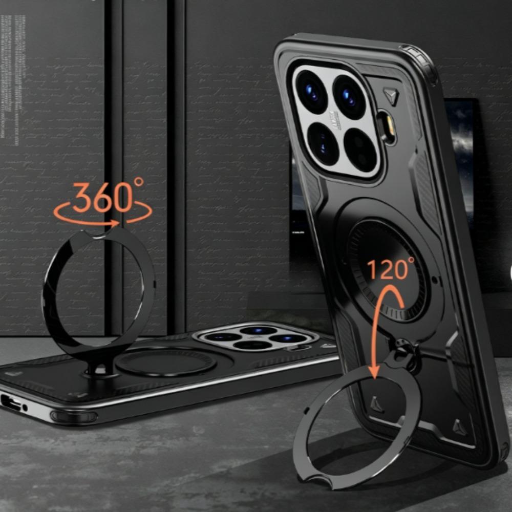 Heavy Duty Armor Shockproof Phone Case For Xiaomi 17 15T 14T Pro Max Magnetic Rotating Bracket Protection Cover For MI 17 ProMax