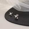 Серьги Четырехконечные серьги-звездочки для женщин Корейский новый стиль Модные асимметричные серьги-звездочки Холодный стиль Маленькие серьги