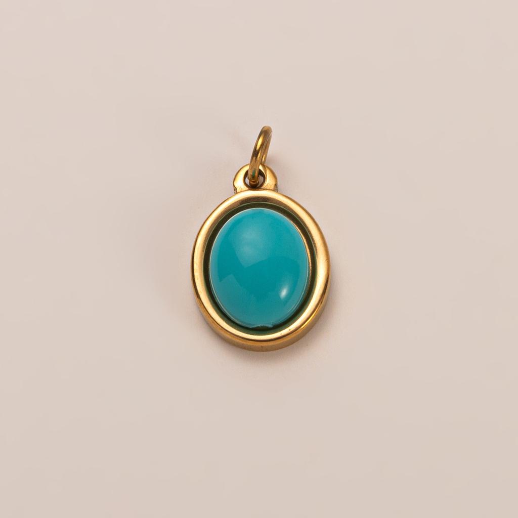 Stainless Steel Diy Basic Live Mouth Chain 12 Birthstone Pendant Necklace Furnace Vacuum Plating 18K Gold Color Retention