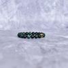 Green Tiger's eye and matte black onyx beaded bracelet Evil eye Two gemstone bracelet for men Handmade stretchable bracelet for him