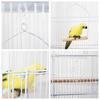 Portable Bird Cage with Handle, Removable Tray and Doors, Budgie Aviary with Wooden Perches, Swing and Food Bowls, 46.5x35.5x92cm, White