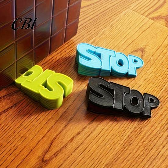 Minimalist Door Wedge 3D Printed Doorstop, Creative Stopper, Stable "STOP" Wedge, Niche Art Gift Artistic Sculpture Doorstop for Home Office