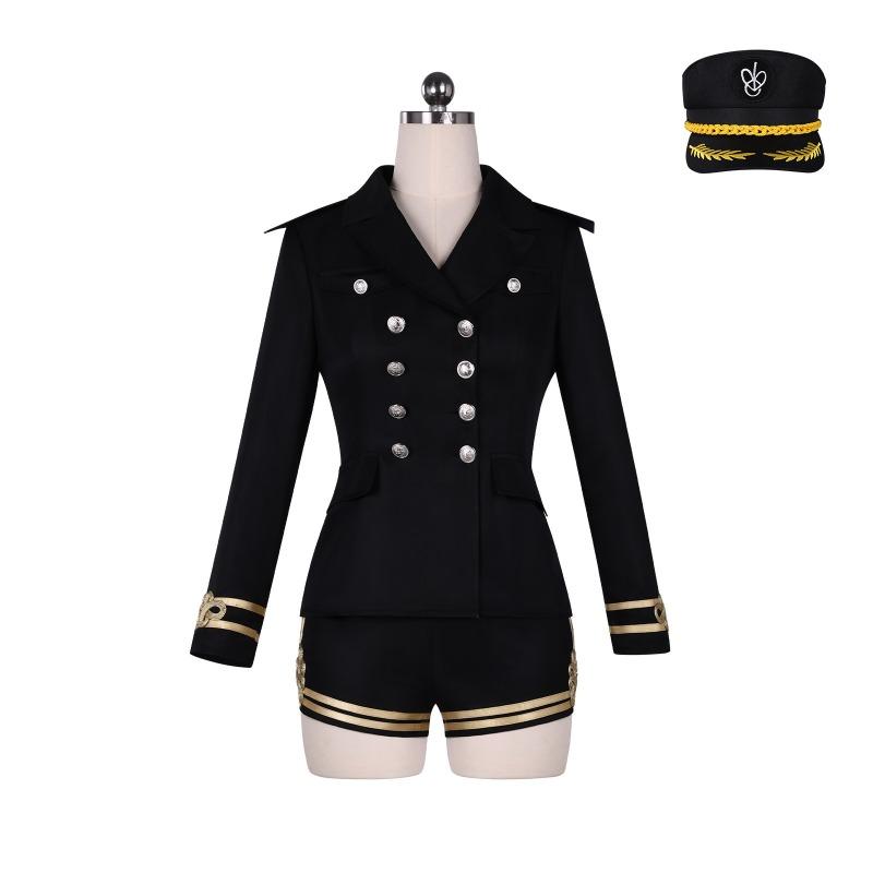 Zhang Yuanying's white navy-style singing clothes, women's group stage performance clothes including hat suits