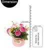 Artificial Rose Flower Plant with Pot (Pink, 6.6 Inch) Home Décor Items for Living Room Balcony Kitchen Bedroom Office Table Top Decoration