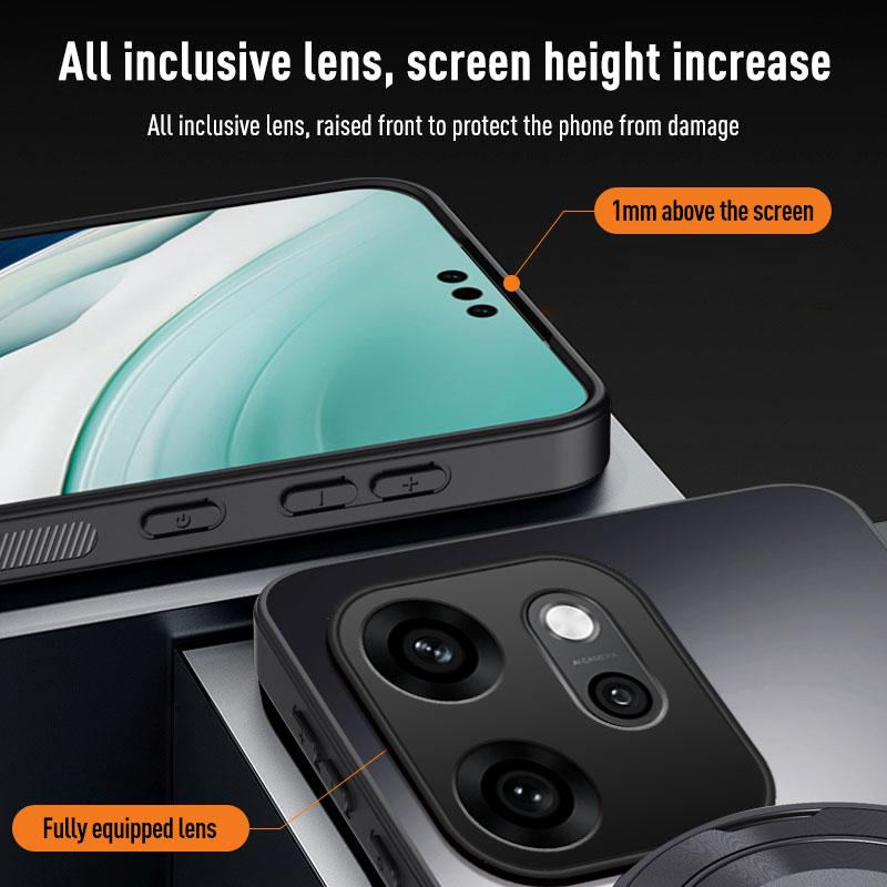 For Oppo Reno 6 8 10 11 12 13 13F 14 14F Find X8 X7 Ultra X6 X5 Pro Magnetic Ring Stand Back Phone Case Ring Lens Protect Cover